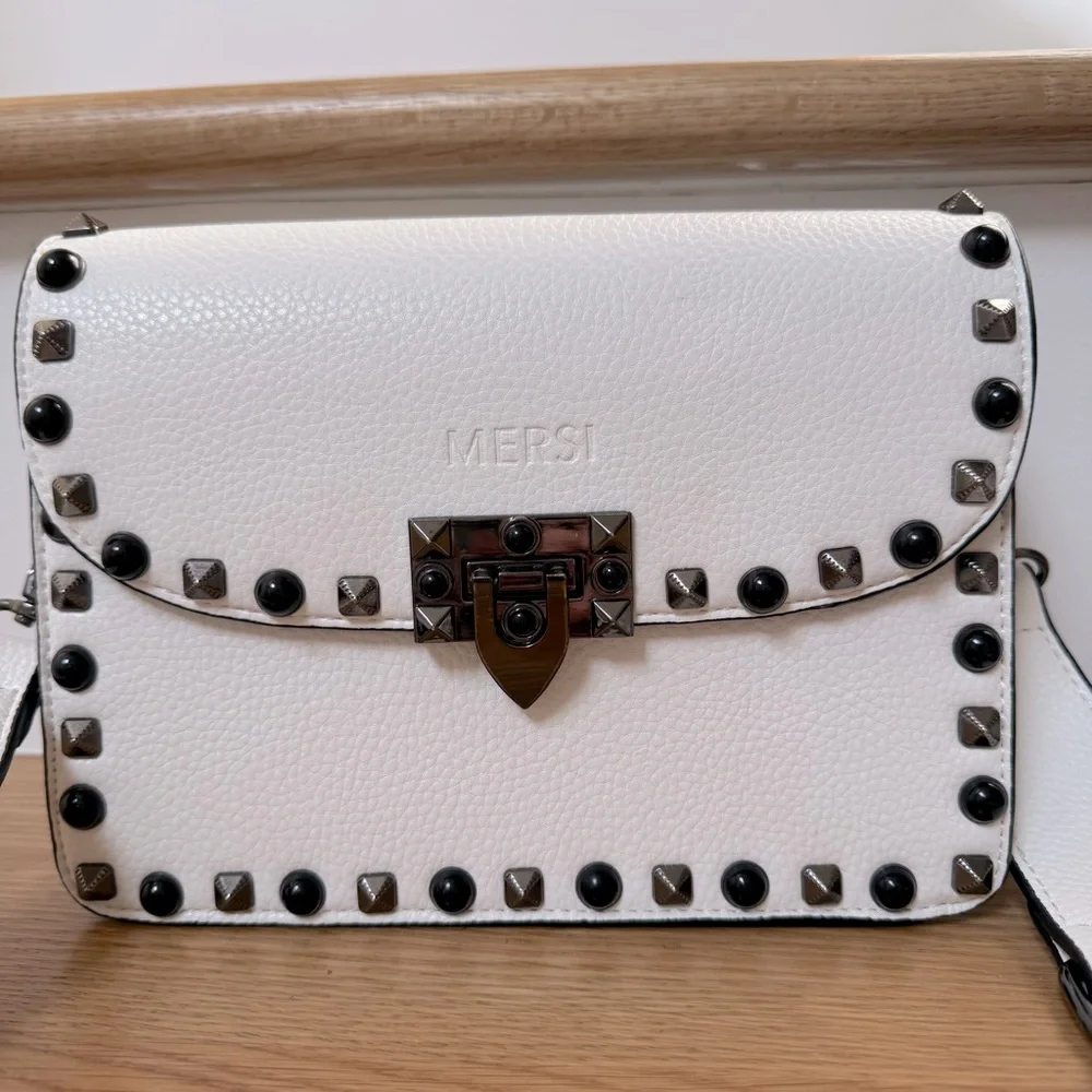MERSI Studded Crossbody Bag, Includes Two Straps